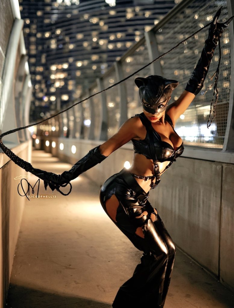 Queen Milan Catwoman with whip